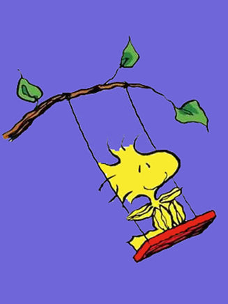 Peanuts Double - Sided Linen Flag - Woodstock Swinging - snoopn4pnuts.com