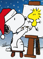 Peanuts Double - Sided Flag - Snoopy Artist Christmas - snoopn4pnuts.com