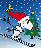 Peanuts Double - Sided Flag - Snoopy Joe Cool Skier - snoopn4pnuts.com