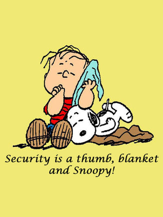Peanuts Double - Sided Flag - Security Is A Thumb, Blanket, and Snoopy! - snoopn4pnuts.com