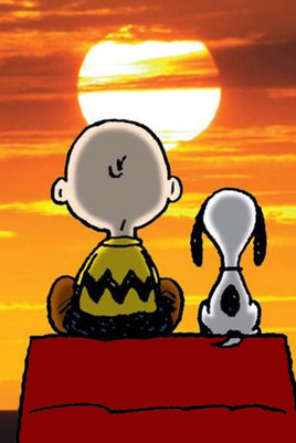 Peanuts Double - Sided Linen Flag - A Snoopy Sunset - snoopn4pnuts.com