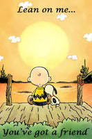 Peanuts Double-Sided Flag - Charlie Brown and Snoopy: Lean On Me....