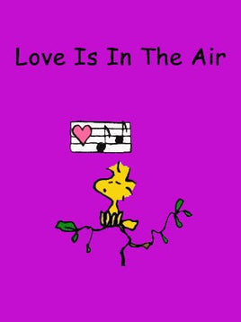 Peanuts Double - Sided Linen Flag - Woodstock Love Is In The Air - snoopn4pnuts.com