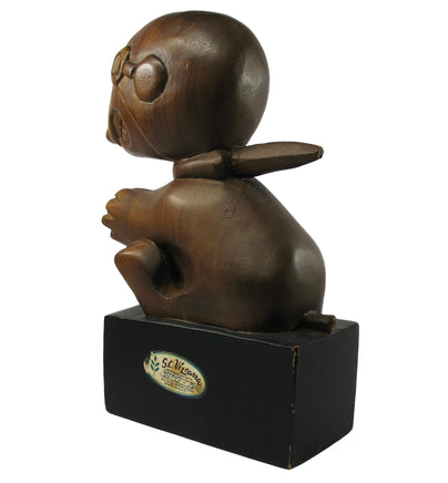 Snoopy Flying Ace Hand Carved (Teak) Wood Figurine From Manila - "World's Greatest" RARE! - snoopn4pnuts.com