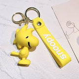 Peanuts PVC Double Ring Key Chain With Embossed Wrist Strap - Woodstock