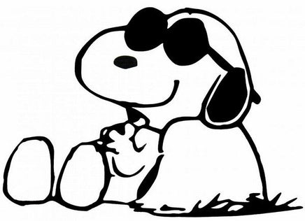 Snoopy Joe Cool Die - Cut Vinyl Decal - Black - snoopn4pnuts.com