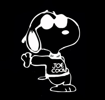 Snoopy Joe Cool Die - Cut Vinyl Decal - White - snoopn4pnuts.com