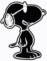 Snoopy Joe Cool Die-Cut Vinyl Decal - Black (Solid Fill)