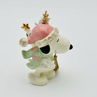 Lenox Snoopy's Holiday Cheer Fine China Ornament With 24K Gold Accents - snoopn4pnuts.com