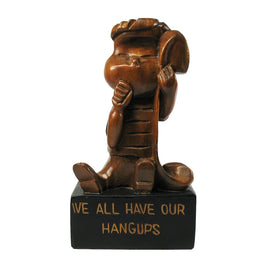 Linus Hand Carved (Teak) Wood Figurine From Manila - "Ive/We All Have Our Hangups" RARE! - snoopn4pnuts.com