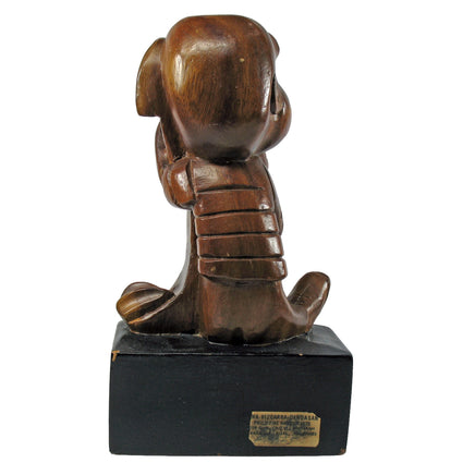 Linus Hand Carved (Teak) Wood Figurine From Manila - "Ive/We All Have Our Hangups" RARE! - snoopn4pnuts.com