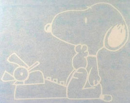 Snoopy Literary Ace Typing Large Die - Cut Vinyl Decal - White - snoopn4pnuts.com