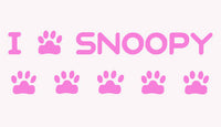 I Love Snoopy Die-Cut Vinyl Decal - Pink