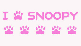 I Love Snoopy Die-Cut Vinyl Decal - Pink