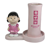 Lucy Porcelain Vase And Tray Set - RARE! (Great For Pens/Pencils, Flowers, Toothbrushes, Etc.) - snoopn4pnuts.com