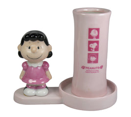 Lucy Porcelain Vase And Tray Set - RARE! (Great For Pens/Pencils, Flowers, Toothbrushes, Etc.) - snoopn4pnuts.com