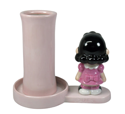 Lucy Porcelain Vase And Tray Set - RARE! (Great For Pens/Pencils, Flowers, Toothbrushes, Etc.) - snoopn4pnuts.com