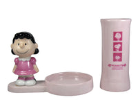 Lucy Porcelain Vase And Tray Set - RARE! (Great For Pens/Pencils, Flowers, Toothbrushes, Etc.) - snoopn4pnuts.com