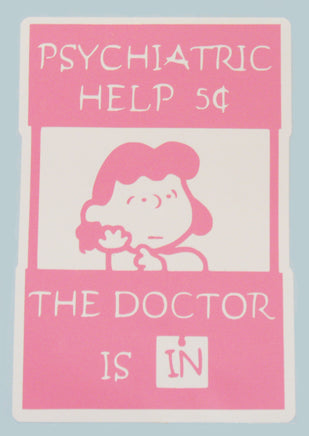 Lucy Psych Booth Indoor/Outdoor Die - Cut Vinyl Decal (Solid Fill - Full Color) - snoopn4pnuts.com