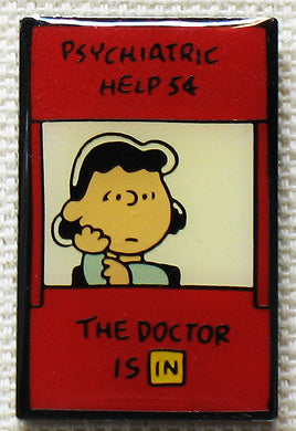 Lucy Psych Booth Enamel Pin - snoopn4pnuts.com
