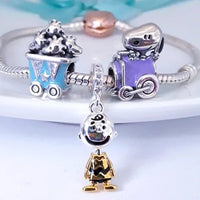 Charlie Brown 3 - D Sterling Silver Pendant / Charm With Gold - Tone Accents and Cubic Zirconia - Laden Hanging Ring - snoopn4pnuts.com