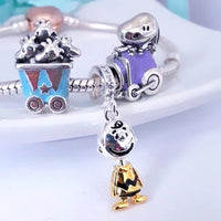 Charlie Brown 3 - D Sterling Silver Pendant / Charm With Gold - Tone Accents and Cubic Zirconia - Laden Hanging Ring - snoopn4pnuts.com
