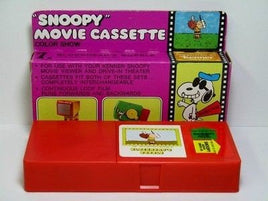 Blockhead's Bobble Snoopy Hand - Held Movie Cassette - snoopn4pnuts.com