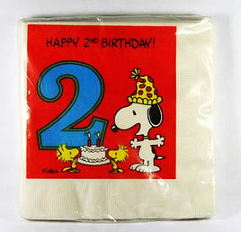 Snoopy Happy Second Birthday Dinner Napkins
