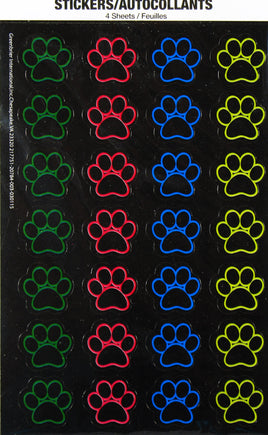 Multi - Colored Dog Paw Print Stickers - 112 Stickers! - snoopn4pnuts.com