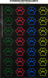 Multi-Colored Dog Paw Print Stickers - 112 Stickers!