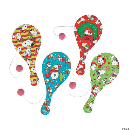 Snoopy Christmas Wood Paddle Ball Toy - snoopn4pnuts.com