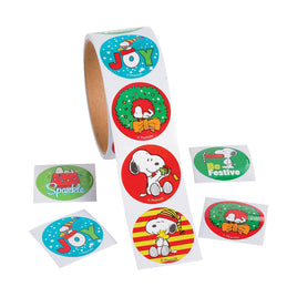 Snoopy Christmas Seals Sticker Set (12) - snoopn4pnuts.com