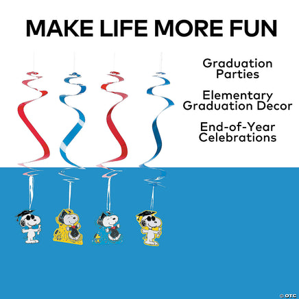 Snoopy Graduation Streamer Swirls Hanging Decorations - snoopn4pnuts.com