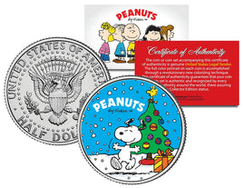 Snoopy Christmas JFK Kennedy Half Dollar U.S. Coin - Licensed - snoopn4pnuts.com