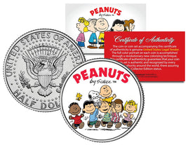 Peanuts Gang Colorized JFK Kennedy Half Dollar U.S. Coin - Licensed - snoopn4pnuts.com