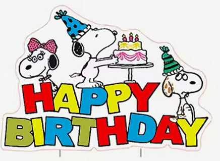Peanuts Party Ware - Cake Topper (One - Time Use) - Matching Party Ware Sold Separately - snoopn4pnuts.com