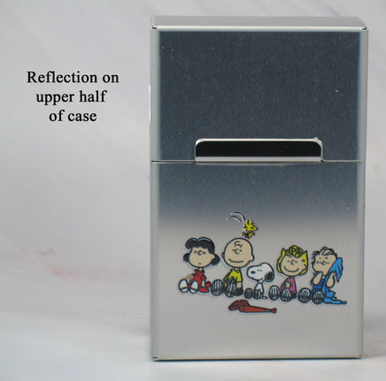 Snoopy Hinged Aluminum Cigarette Case - Peanuts Gang - snoopn4pnuts.com