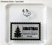 Peanuts Christmas Series 2-Piece Clear Vinyl Stamps On Thick Acrylic Block - Santa Mail (Same Pliability As Rubber!)
