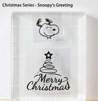 Peanuts Christmas Series 2-Piece Clear Vinyl Stamps On Thick Acrylic Block - Snoopy's Greeting (Same Pliability As Rubber!)