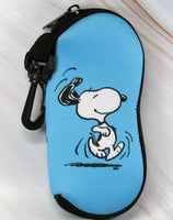 Snoopy Padded Eyeglasses Case With Carabiner Clip