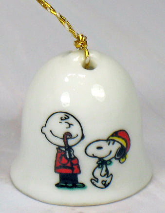 Peanuts Micro Porcelain Bell Ornament - Charlie Brown And Snoopy (Only 1" High!)