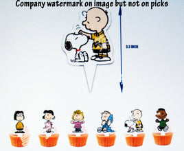 Peanuts 12 - Piece Party Cake Picks Set - Matching Party Ware Sold Separately - snoopn4pnuts.com
