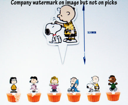 Peanuts 12 - Piece Party Cake Picks Set - Matching Party Ware Sold Separately - snoopn4pnuts.com