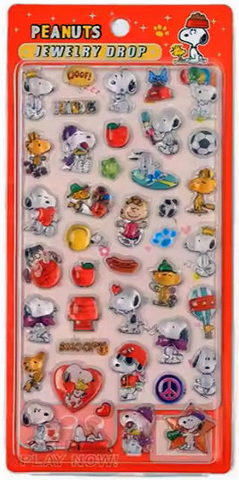 Snoopy Puffy 2-D Clear Vinyl Stickers - Great For Scrapbooking!