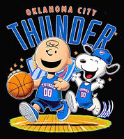 Snoopy Professional Basketball Indoor/Outdoor Waterproof Vinyl Decal - Oklahoma City Thunder