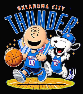 Snoopy Professional Basketball Indoor/Outdoor Waterproof Vinyl Decal - Oklahoma City Thunder - snoopn4pnuts.com