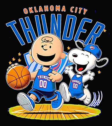 Snoopy Professional Basketball Indoor/Outdoor Waterproof Vinyl Decal - Oklahoma City Thunder - snoopn4pnuts.com