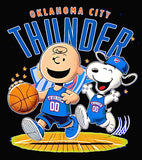 Snoopy Professional Basketball Indoor/Outdoor Waterproof Vinyl Decal - Oklahoma City Thunder