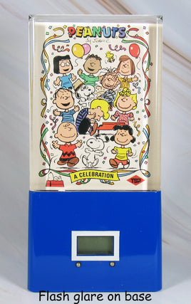 Peanuts Vintage Acrylic Card Holder Clock With Prototype Card (DIGITAL CLOCK NO LONGER WORKS) - snoopn4pnuts.com