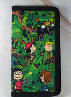 Peanuts Safari Cloth Checkbook Cover With Dual Pen Holders